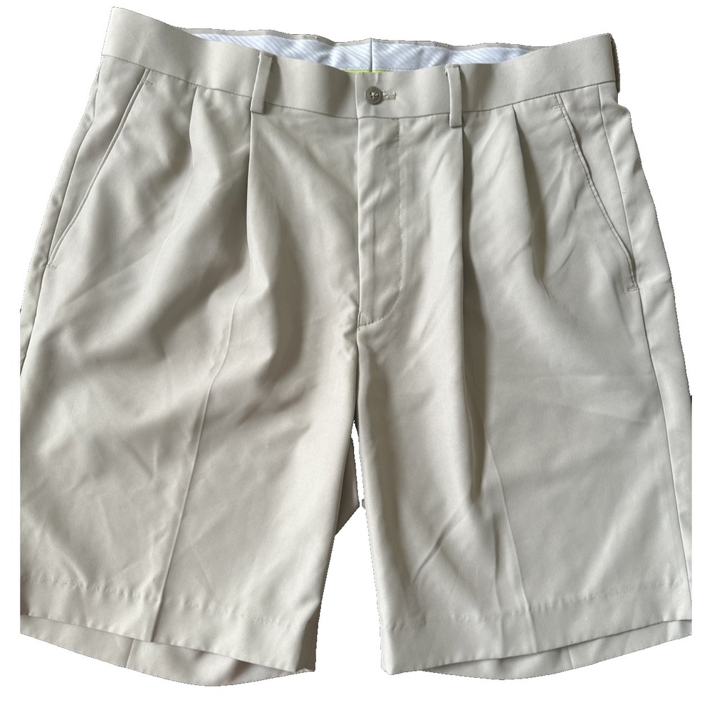 Louis Raphael Shorts Mens Size 36 Tan Pleated Golf Shorts Casual 9" Inseam